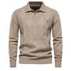 2023 New Autumn Cotton Polo Neck Sweaters for Men High Quality Pullover Knitted Sweater Men England Style Casual Social Pull Men