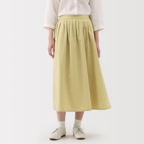 MUJI Women's Hemp Cotton Easy Long Skirt, BE1VBA5S, Yellow, Size M