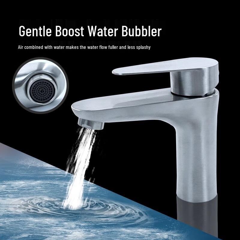 Tall 304 Stainless Steel Single Cold Basin Faucet