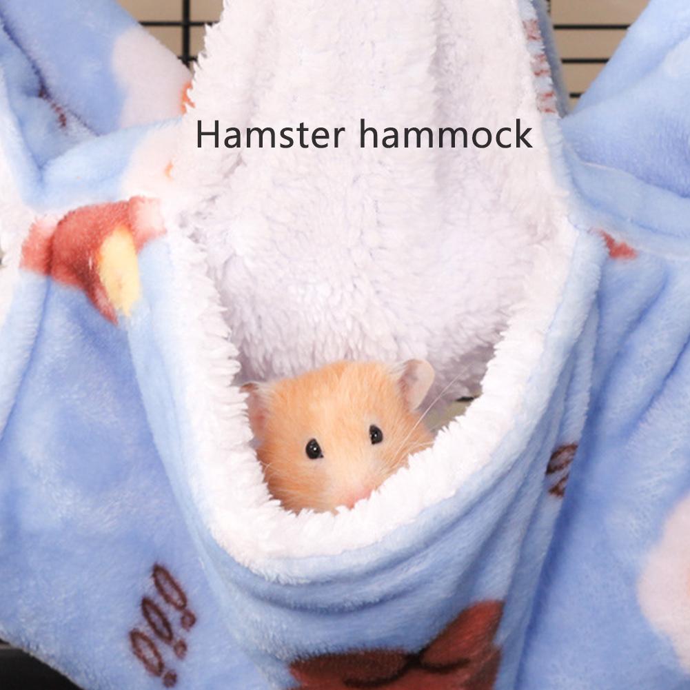 Kreativ Flanell Hamster Hängmatta Gnagare Hamster Säng Hus Trevånings Hängbar Hängmatta