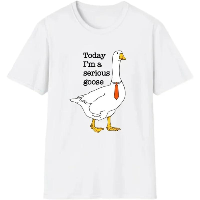 Dnes jsem vážná husa Tričko Hloupá husa Tričko Legrační husa Tričko Dámské Kreslené Krátký rukáv Legrační Tričko Dámské Oblečení
