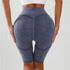 European and American Women's High Waist Seamless Yoga Capri Pants - Stretchy, Peach Butt Design, Perfect for Fitness, Sports, and Cycling