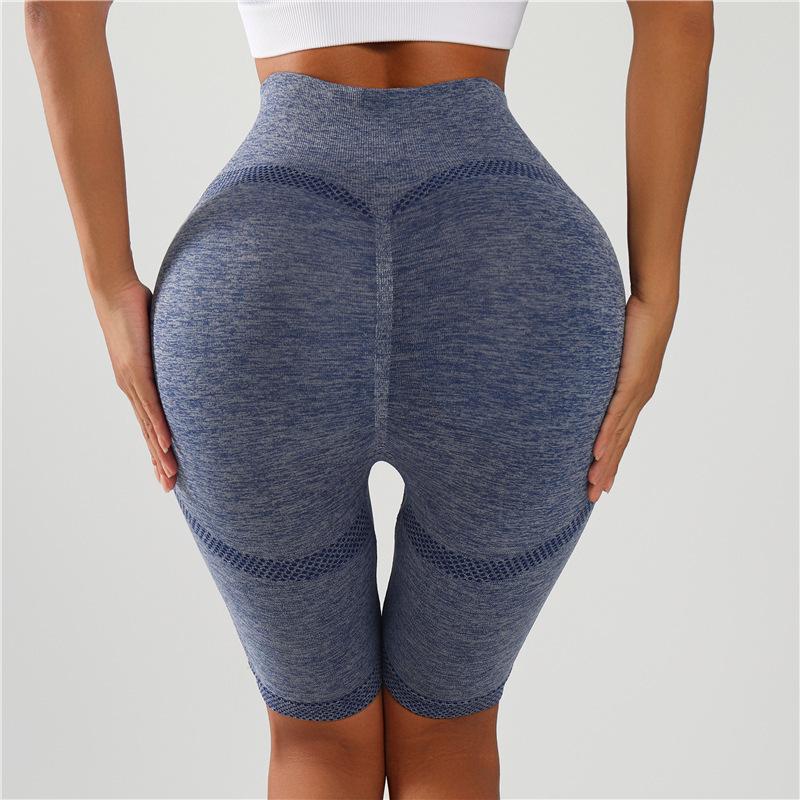European and American Women's High Waist Seamless Yoga Capri Pants - Stretchy, Peach Butt Design, Perfect for Fitness, Sports, and Cycling