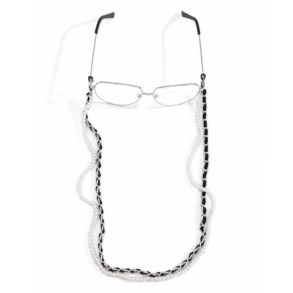 Temperament Retro Flanell Imitation Perlenkette Brillen Kette, Modische Kleine Duftende Wind Umwickelte Perlen Sonnenbrillen Kette Damen