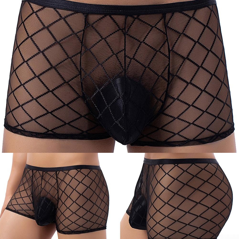 Pánské boxerské kalhotky průhledné sexy sexy pokušení průhledné