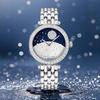 Luxury Fashion Blue Quartz Stone Face Quartz Wrist Watch for Women; Waterproof and Night Light Stellar Model