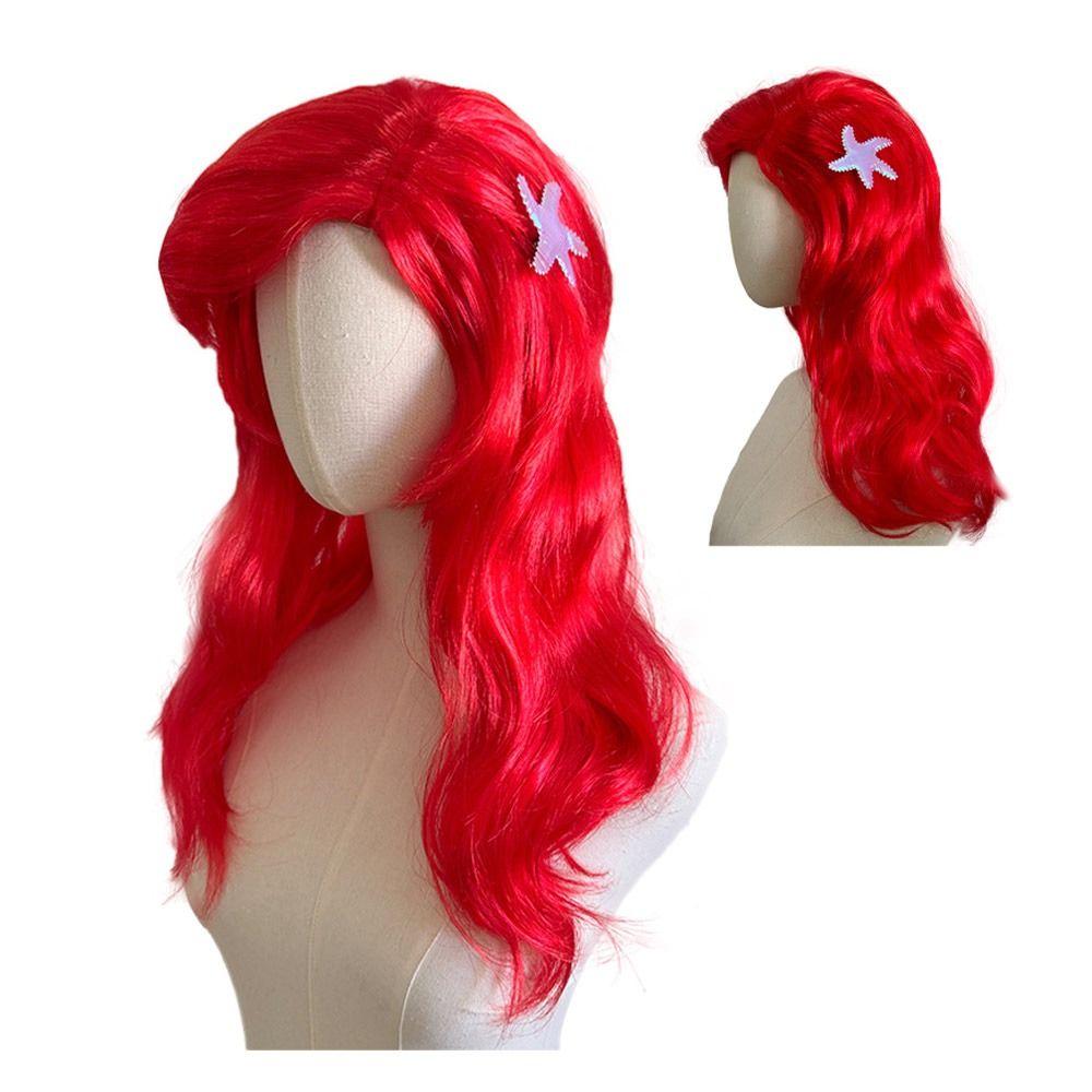 Jasmine Dress Up Wig Little Mermaid Head Cover Wig Hairpiece  for Adults Children
