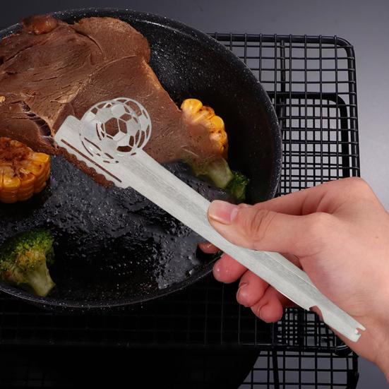 BBQ Tongs Stainless Steel Kitchen Tongs Heat Resistant Non-Slip Grip Metal Pliers for Grilling Rust-Proof Barbecue Clamps for Picnic Camping Cooking