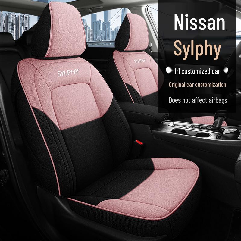 2023 Sylphy Full Surround Linen Seat Cover for All Seasons - 5-Seat Special Edition