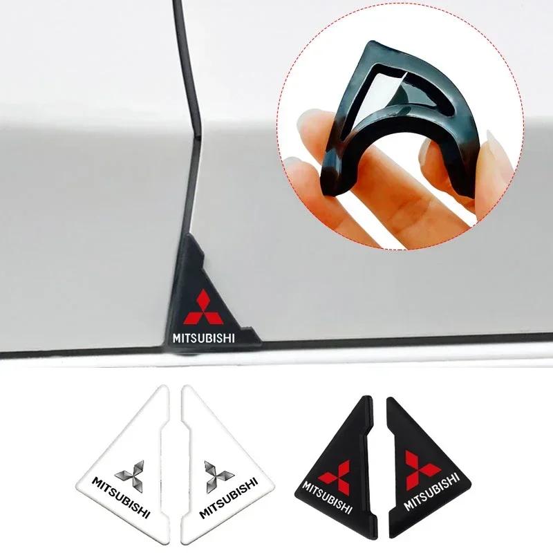 2 uds. Pegatinas Protectoras Antirrayaduras para Esquina de Puerta de Coche para Mitsubishi Ralliart Lancer ASX L200 Colt Pajero Outlander Eclipse