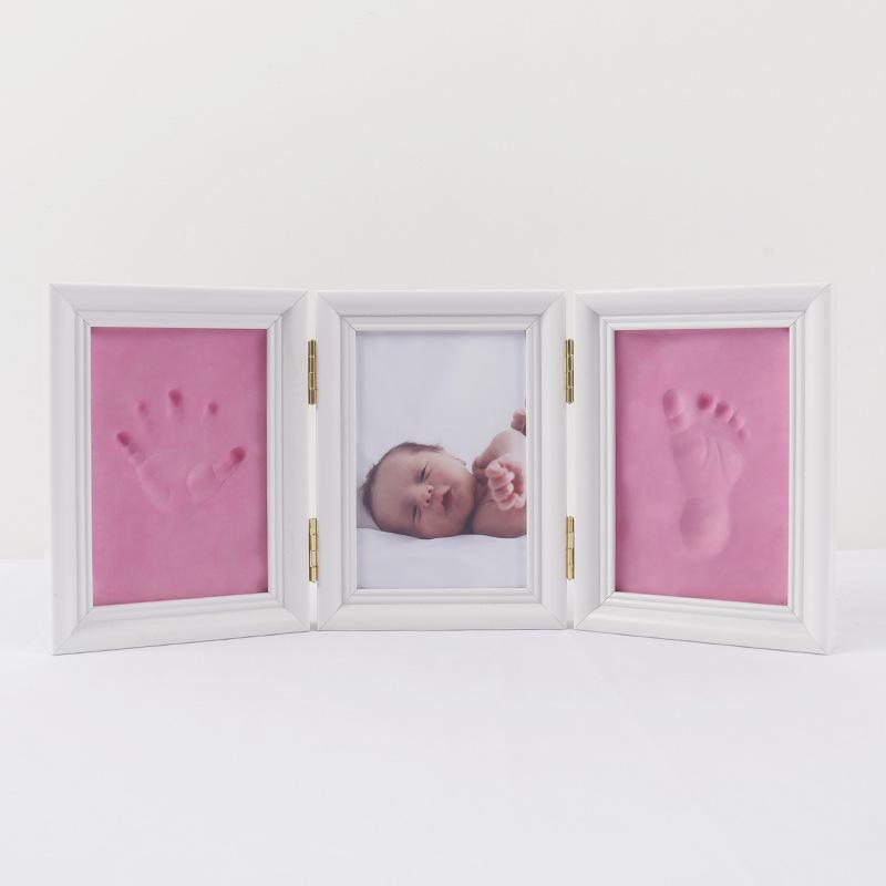 Baby Hand & Footprint Clay Photo Frame for Newborns - Perfect Keepsake for First Birthday and Milestones