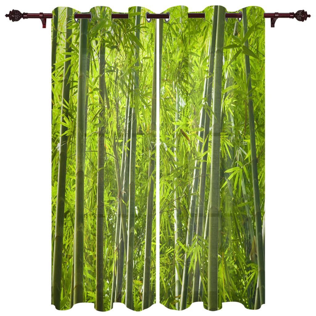 Gold Leaves on Black Background Window Curtain for Living Room Bedroom Home Decor Kitchen for Window Drapes