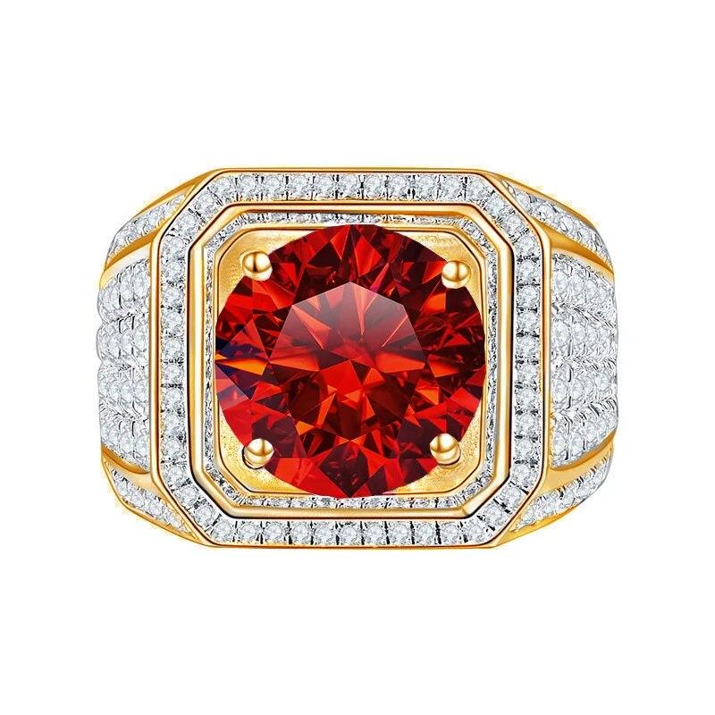 Bague Ringen Súprava zo sterlingového striebra S925 s 2CT moissanitom Nový kreatívny dominantný pánsky hviezdicový prsteň