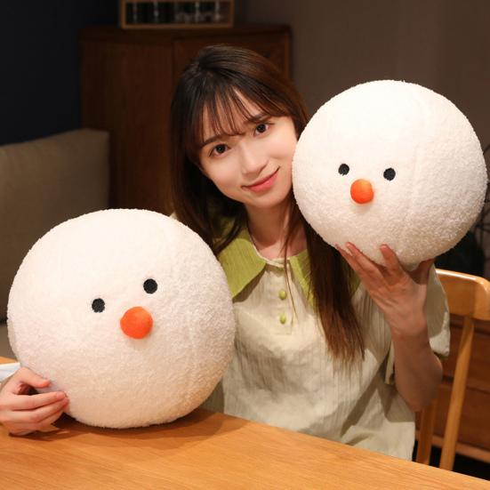 Christmas Plush Plushie Christmas Cute Cartoon Snowball Doll Doll Plush Pillow Ornament Soft Stuffed Doll Toy Pillow