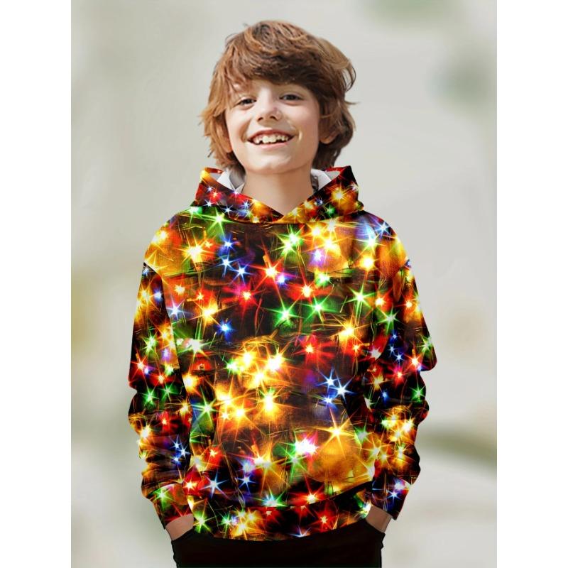 Autumn 3D Christmas Halloween Printed Hoodies Fashionable Casual Sports Long Sleeved Children's Boy Hooded Sweatshirts