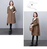 Women's 2024 Mid-Length Hooded Trench Coat for Spring & Autumn - Elegant Casual Style for Middle-Aged & Elderly