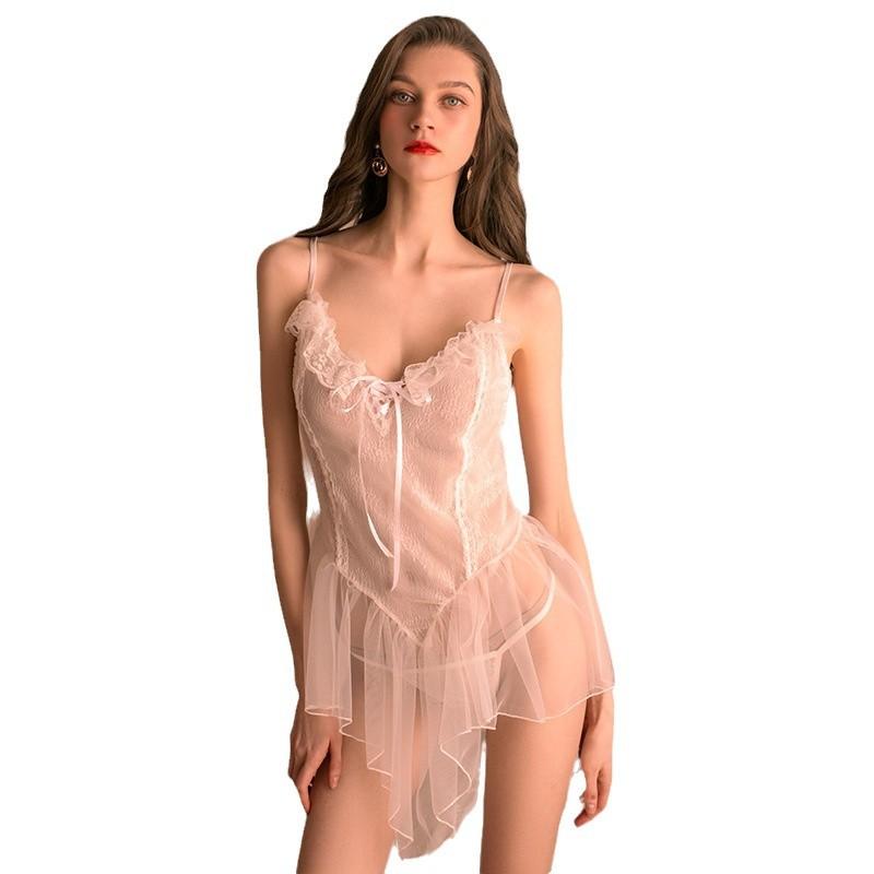 Suspender Nightgown Sex Underwear Tulle Transparent Couple Passion Free Temptation Bed Adult Perspective Pajamas