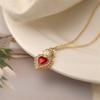 Love Wings Pendant Necklace for Women, European and American INS Fashion Versatile, Copper Plated Real Gold Zircon Drip Oil