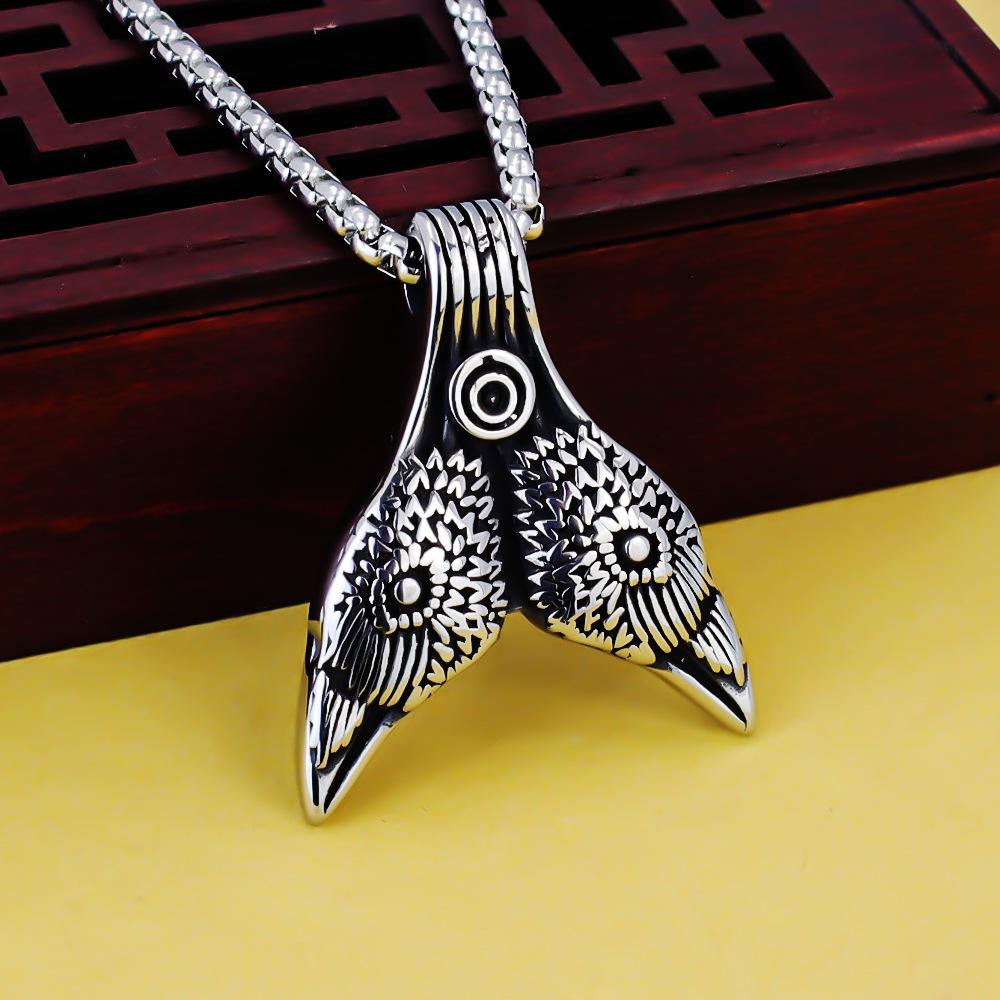 Odin Viking Helmet Titanium Steel Pendant Nordic Pirate Men's Necklace