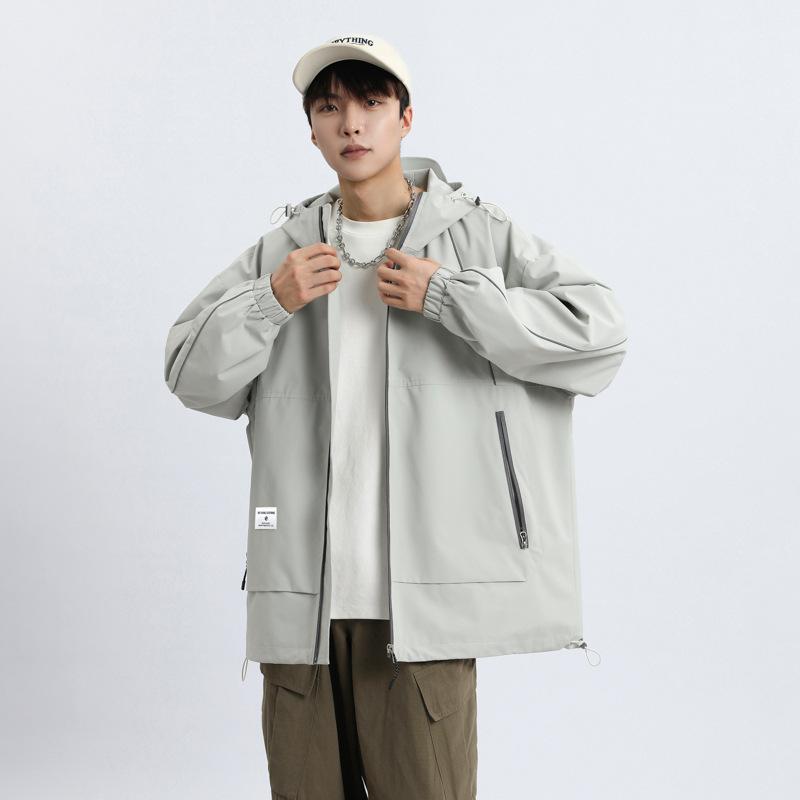 Fattened and Enlarged Hooded Outdoor Mountain Fat Man Loose Jacket Men Waterproof Jacket Men