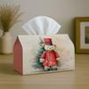 One Whimsical Vintage-Style Tissue Box Cover Featuring a Teddy Bear Design, Perfect for Adding a Warm Touch During Christmas. It'S High-Quality, Water