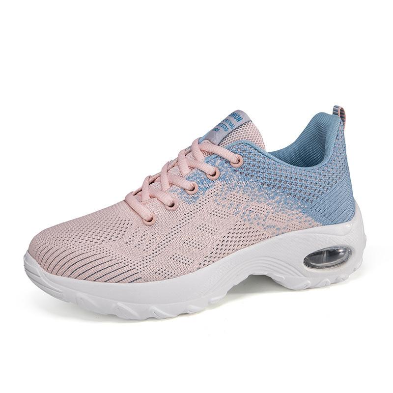 Large size new fashion casual shoes air cushion flying woven women's shoes sports shoes breathable mesh shoes heightening rocking shoes