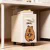 Cartoon Animal Print Rolling Storage Cart Cute Dirty Clothes Basket Laundry Basket  Kitchen