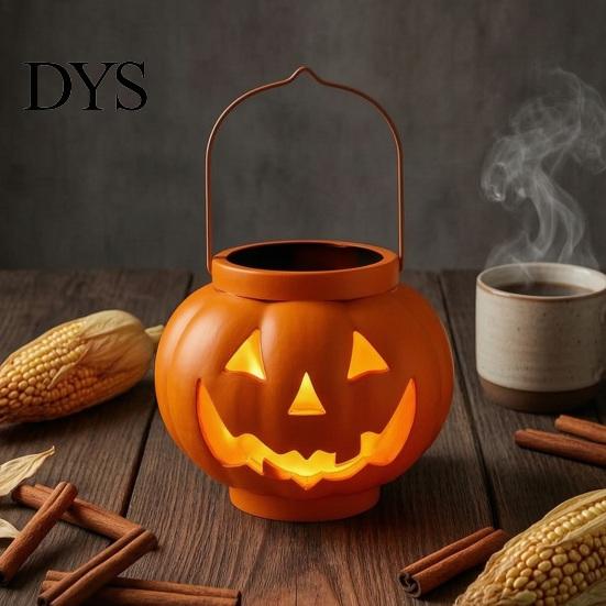 Durable Outdoor Festive Lighting Halloween Pumpkin Solar Lantern, Waterproof Hanging Light, Orange Compact Lights for Walkways Spooky Face Lantern