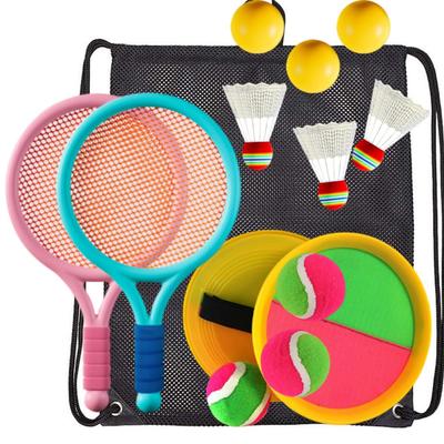 Kachar Badminton- und Tennisschläger-Spielzeug für draußen, Ball, Fangen, Klettverschluss