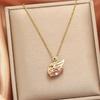 1 Pcs Luxury Cool Wind Animal Shape Gold Plated Copper Pendant With Stainless Steel Chain Combination Necklace