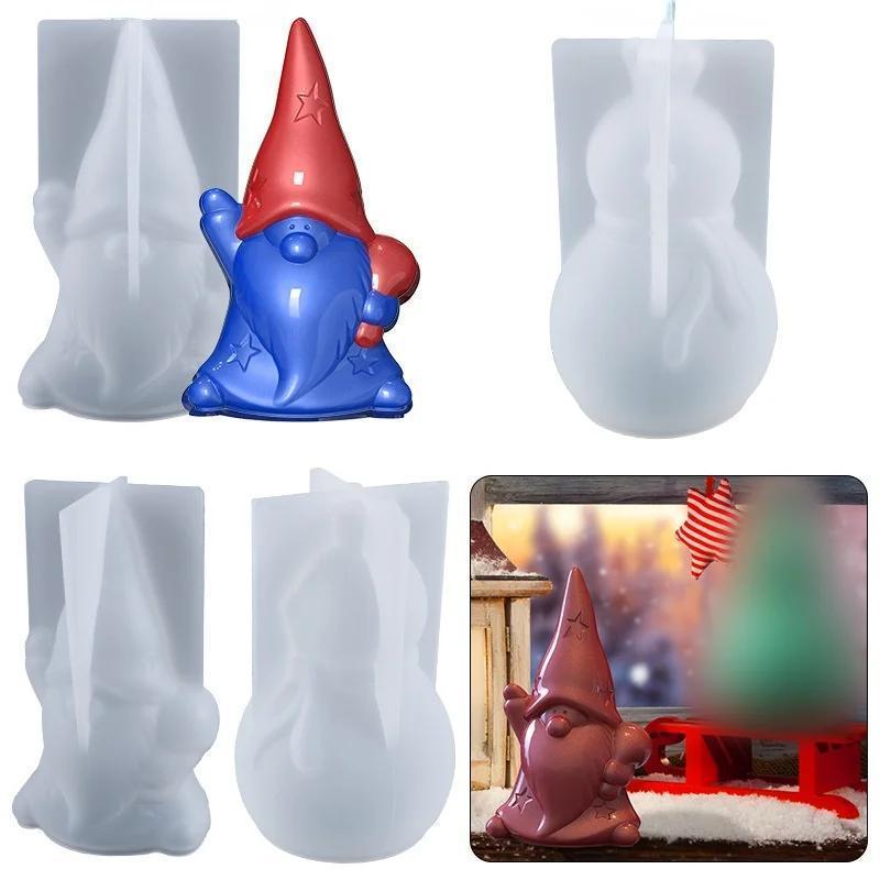DIY Crystal Epoxy Mold Santa Claus Snowman Candle Silicone Molds Soap Christmas Gifts Candle Making DIY Set Home Decoration New