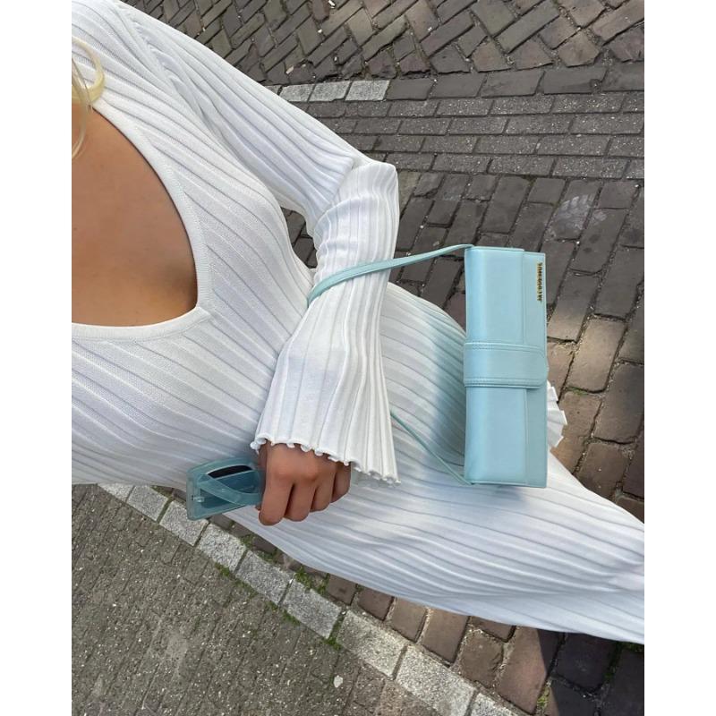 Rib-knit Side Split Maxi Dress Women Solid Color V-neck Slim Fit Robes Autumn Chic Office Lady Commuter Long Dresses