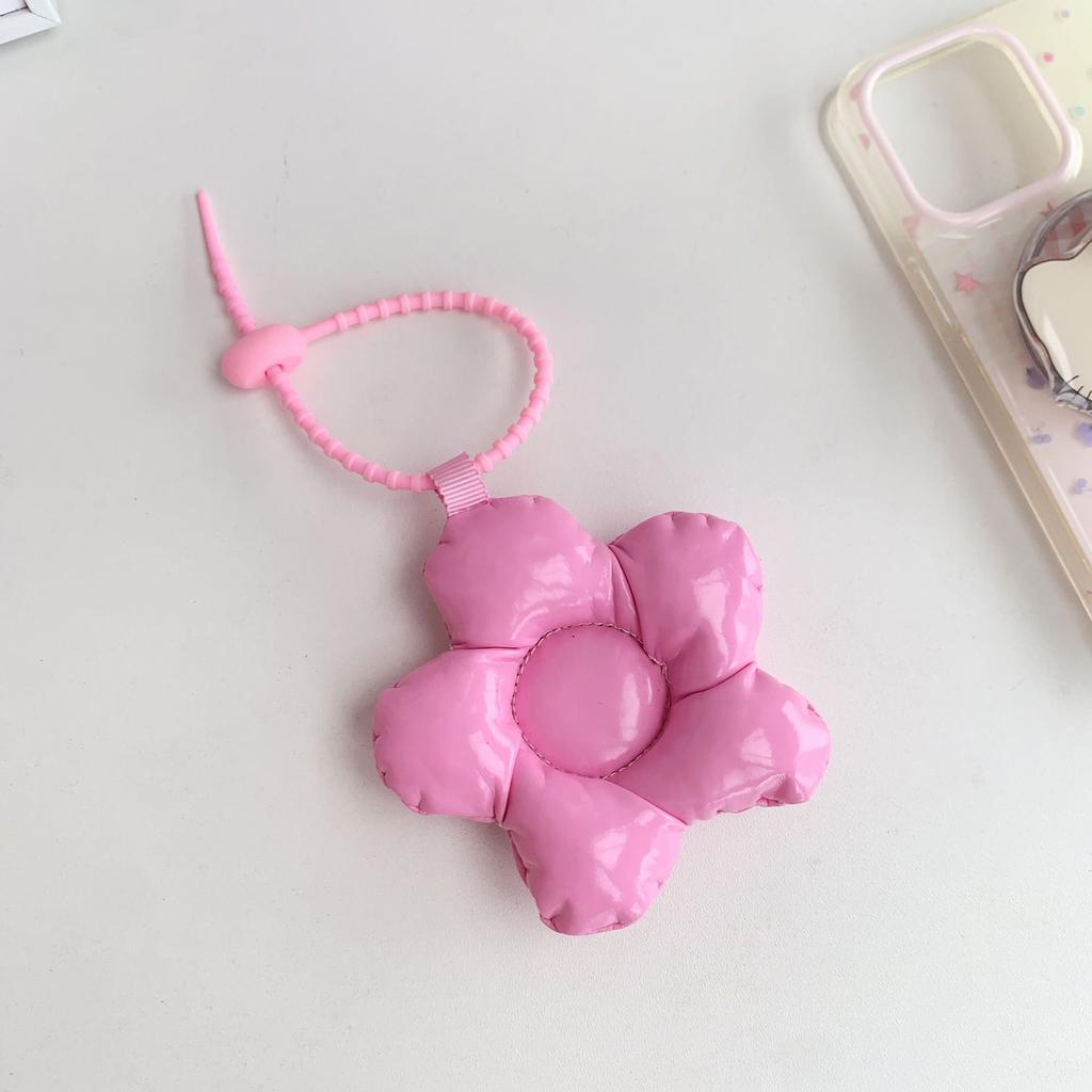 Sweet Bow Leather Cotton Filling Keychain Girl Simple Cute Backpack Pendant Earphone Box Phone Case Decoration