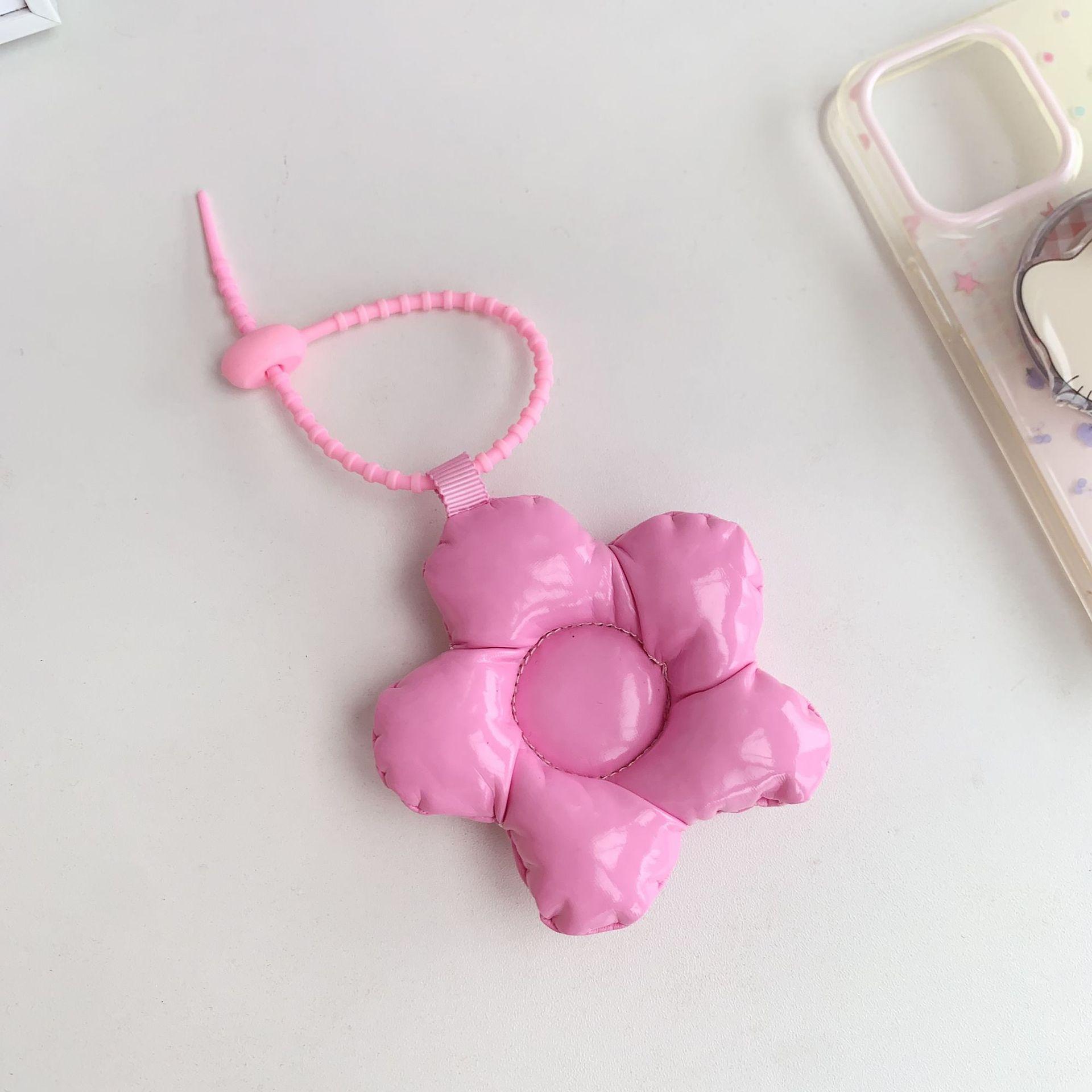 

Прекрасный кожаный глянцевый хлопковый наполнитель цветок кулон чехол для мобильного телефона шнурок корейский шик девочка ремешок для ключей сумка DIY украшение