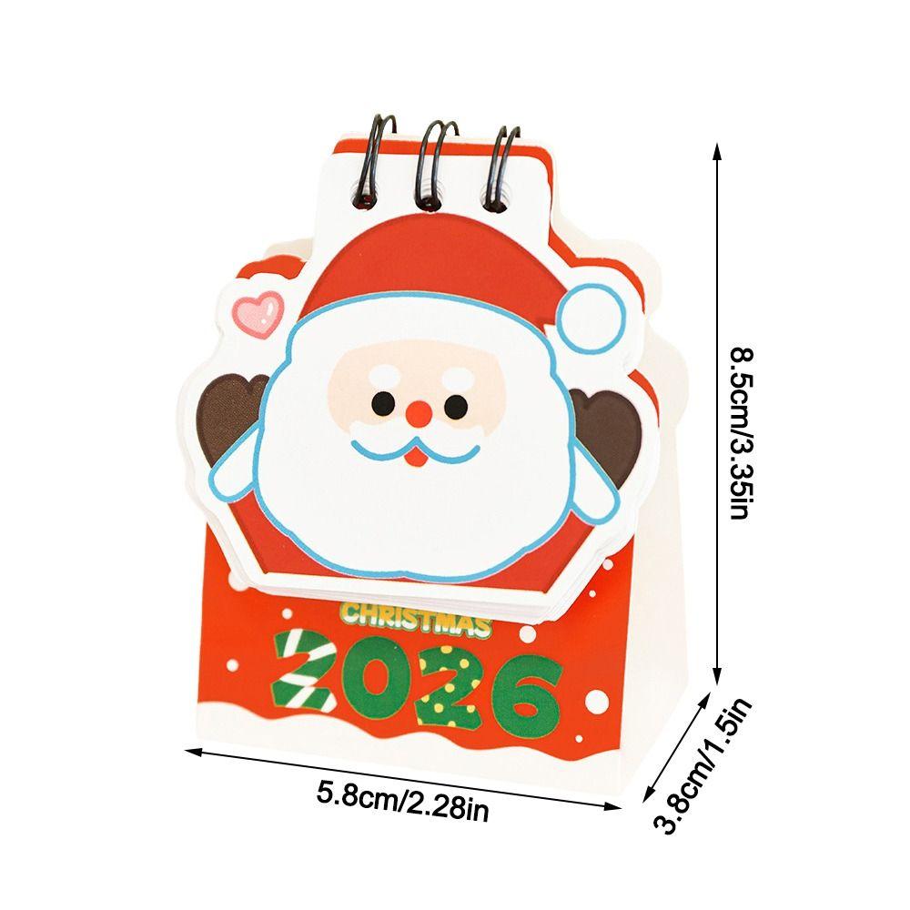 Creative Mini 2026 Desk Calendar Santa Claus Coil Binding Schedule Planner Cartoon Daily Planner Desktop Decoration