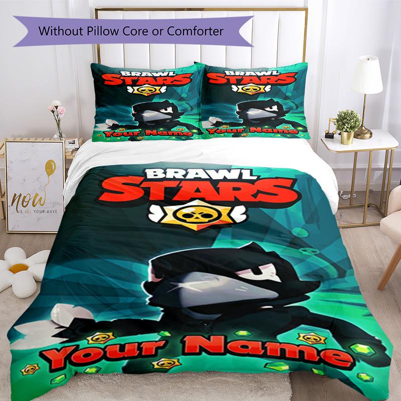 Supercell Personalized Text Bed Sheet Set Perfect for Living Rooms Breathable Duvet Cover Custom Room Decor