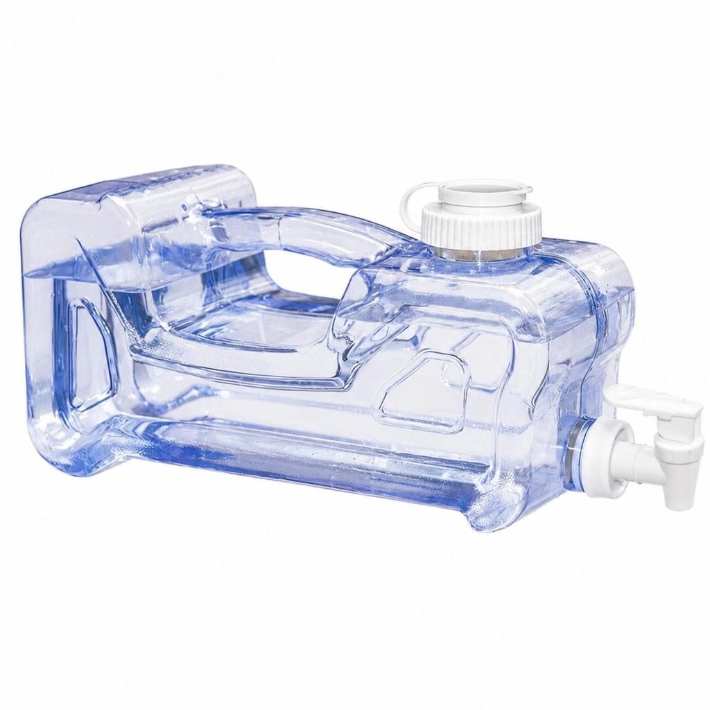 Transparent PETG Water Container with Faucet Recyclable Clear Screw Top Opening