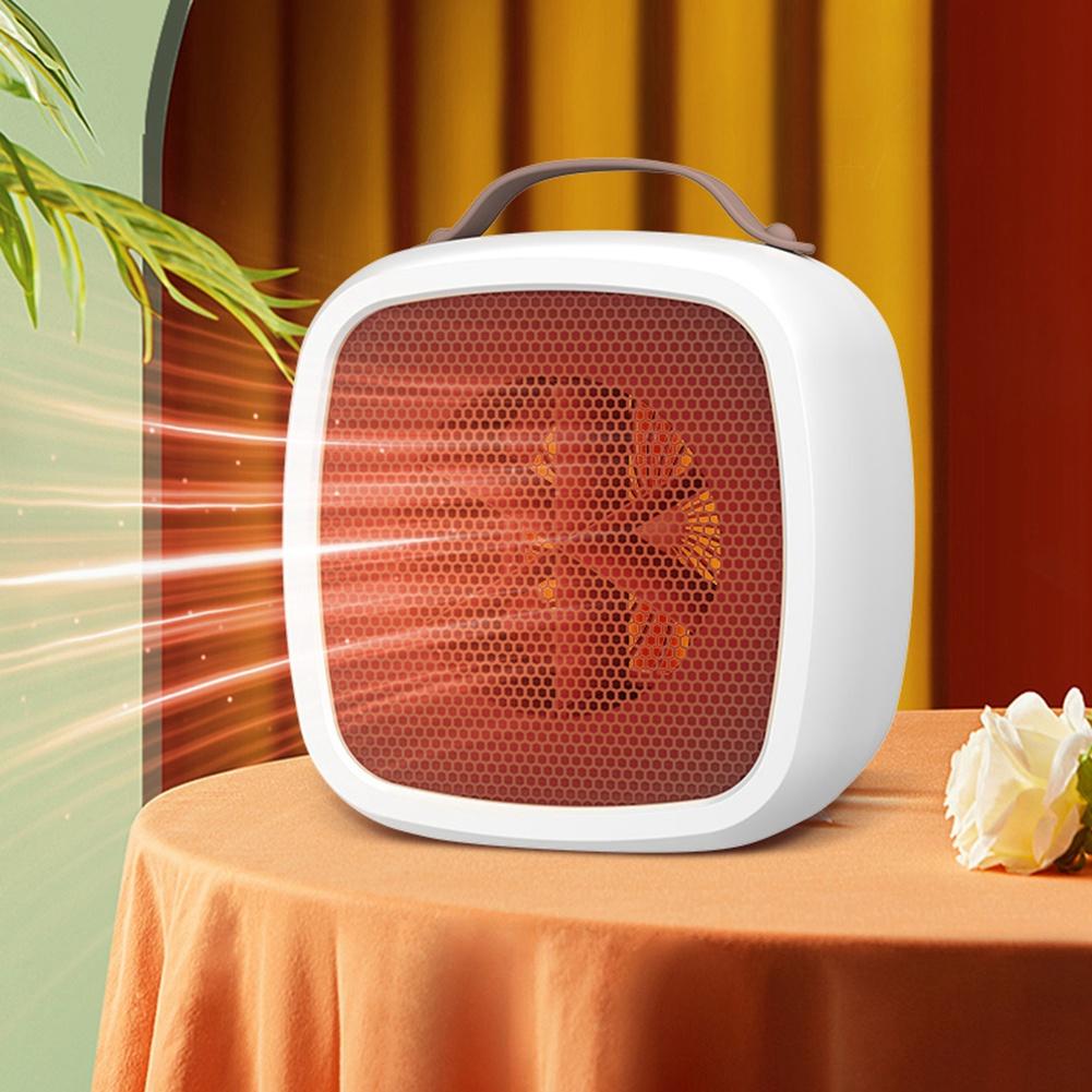 

Portable Mini Electric Heater Desktop 500W Retro Warmer Hot Wind Silent Electric Heater with 2 Speed for Home,Office Yellow/EU Plug