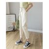 2026 Women's Thin Cotton-Linen Pants, High-Waisted, Loose-Fit, Cuffed, Nine-Quarter Length, Casual Harem Pants