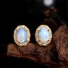 Gorgeous 925 Sterling Silver Women's Clasp Earrings Fine Jewelry for Festival Gift, Oval 10*14mm Natural Opal Awaken Inspiration