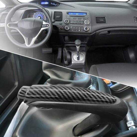 Carbon Fiber Car Hand Parking Brake Handle Protect For Honda 2006-2011 Civic