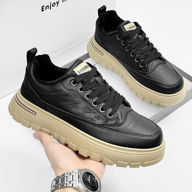

Men s shoes 2026 new winter with plush and thick warm cotton shoes sports and leisure board shoes 39