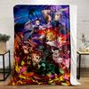 Anime warriors in vibrant battle scene Warm blanket Flannel blanket for bedroom, living room, sofa, and nap sofas