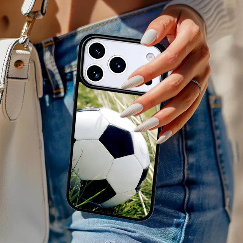 Football Soccer Ball Phone Case For iPhone 17 Air 14 15 13 12 Max Cover For Apple 14 15 16 16e 11 Pro Max Plus Coque