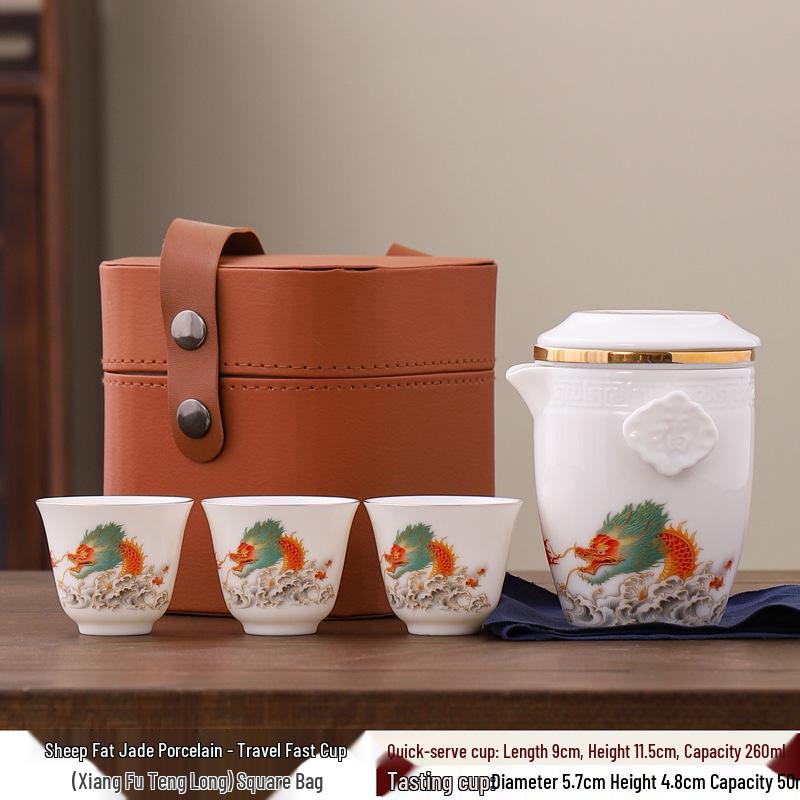 Panda-Themed Jade Tea Set 2024: Cultural Sichuan Travel Set - Perfect for Home, Outdoor Use & Gifts