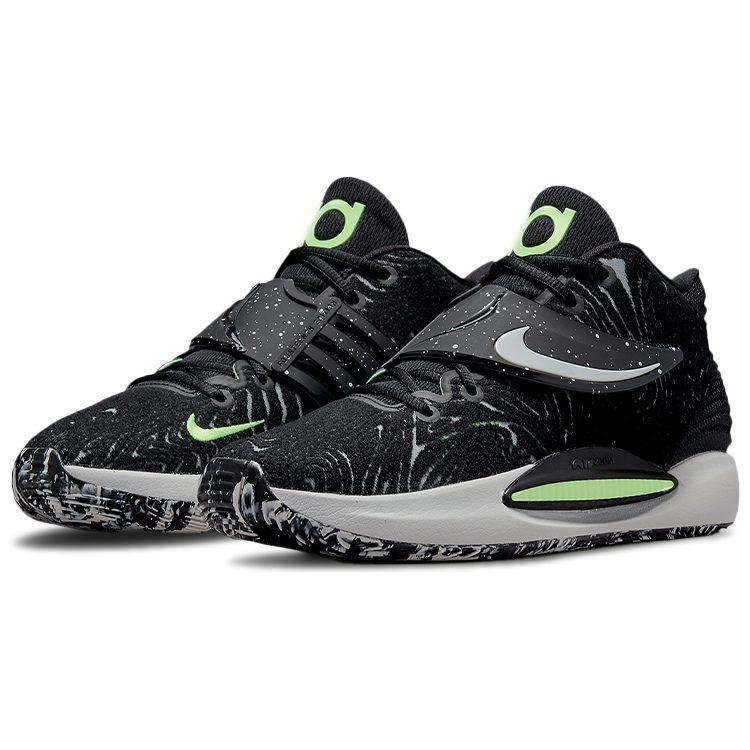 Nike KD 14 Black Volt KD 14 Mid top Performance Basketball Shoes Men's Black Green International Version CW3935-005