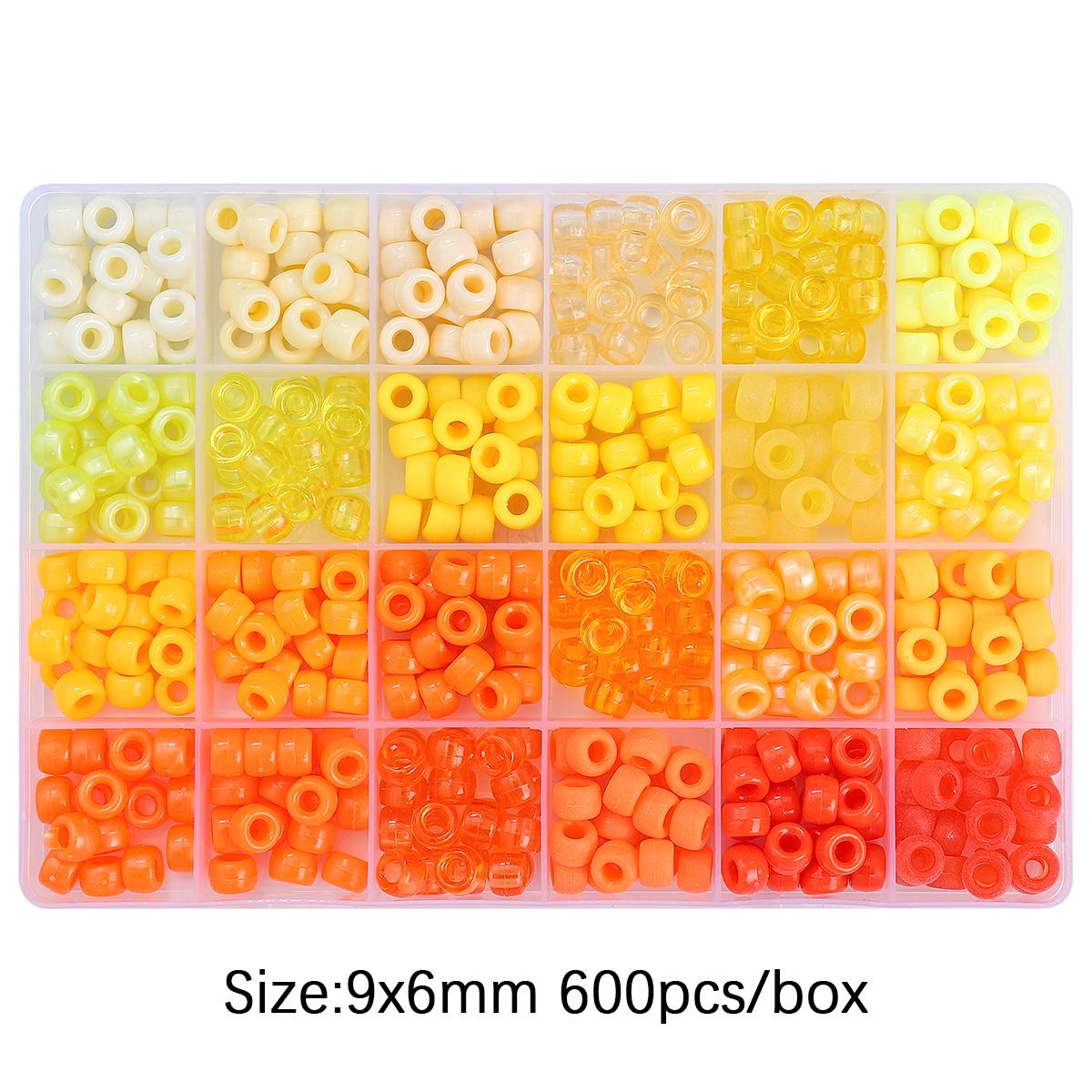 

600Pcs Acrylic Beads For DIY Bracelet Necklace Jewelry Making Accessories 9x6mm 600pcs жовтий
