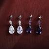 Cao Shi Teardrop Zircon Dangle Earrings - Fashionable European and American Style