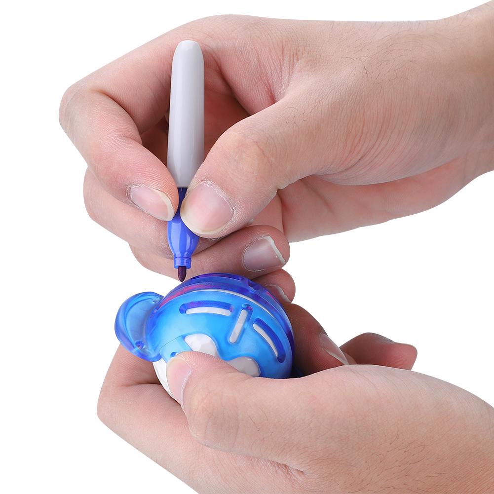 Golf Ball Liner Line Marker Drawing Template Alignment Tool with Pen Accessories (Blue)