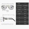 Men Pochromic Sunglasses Aluminum Magnesium Material Spring Hinge Sun Glasses Driving Cycling Fishing Day Night Use